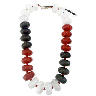 Carissa Chunky Beaded Necklace • Red & Black Mix