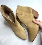 Arrow Suede Booties • Camel