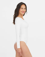 Suit Yourself Scoop Neck L/S Top Bodysuit • White