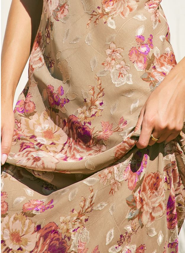 Floral Chiffon Maxi Dress