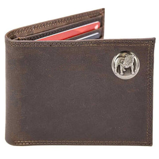 Georgia Bulldogs Men's Collegiate Bifold Leather Wallet • Bulldog Crazyhorse
