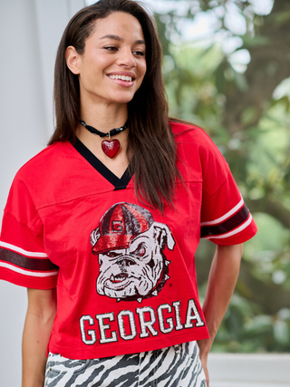 The Blitz Sequin Jersey Tee • Georgia