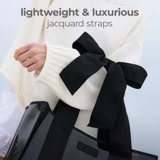 Midnight Black Bow Jelly Tote Bag