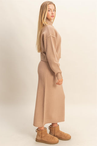 Stevie Sweater & Skirt Set • Dark Taupe
