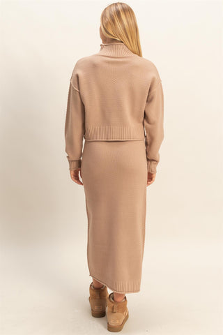 Stevie Sweater & Skirt Set • Dark Taupe