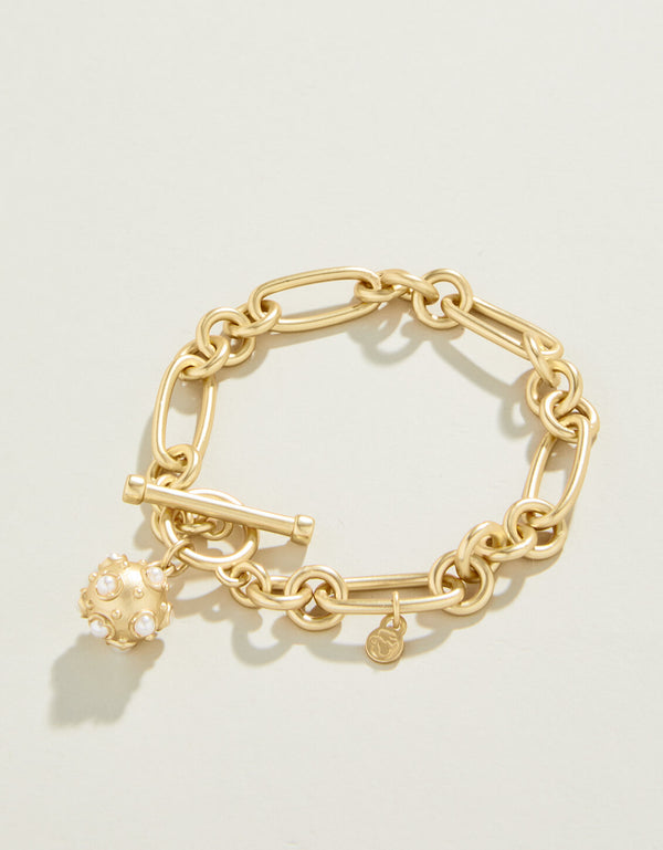 Vintage Ball Toggle Bracelet • Pearl