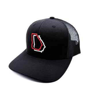 Georgia Double Outline Trucker Hat • Black