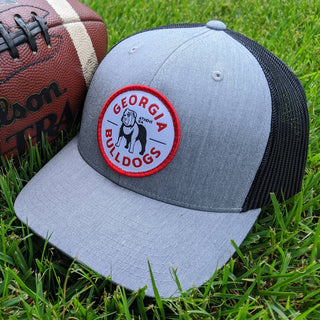 Georgia Bulldogs Patch Trucker Hat • Heather Grey & Black