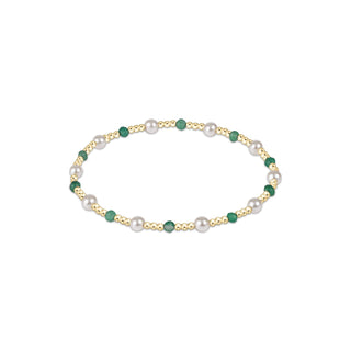 Pearl Sincerity Pattern 4mm Bead Bracelet • Green Onyx