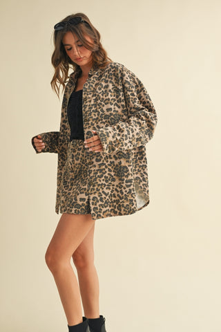 Can't Be Tamed Leopard Oversized Shacket • Tan