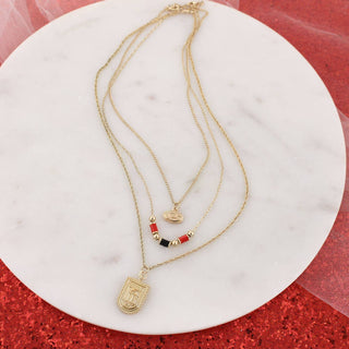 Georgia Gold & Tube Bead Trio Necklace Set
