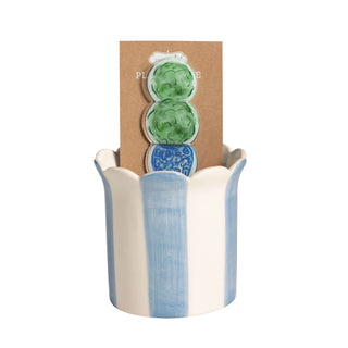 Striped Pot & Plant Stake Sets