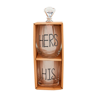 His & Hers Glass and Stopper Set