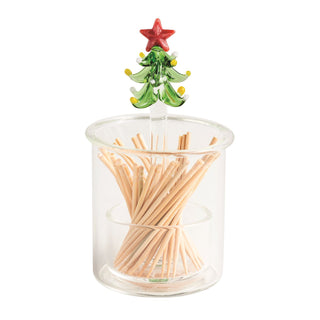 Christmas Tree Glass Toothpick Holder