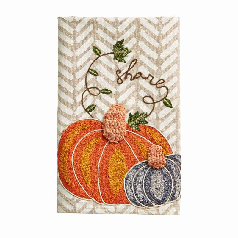 Embroidered Pumpkin Towel • Share