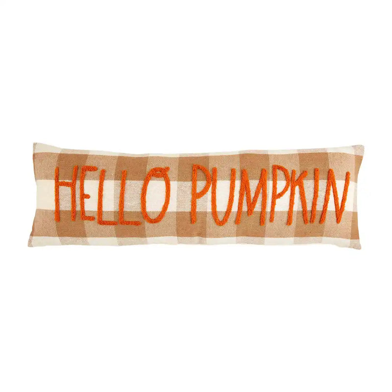 Hello Pumpkin Plaid Pillow