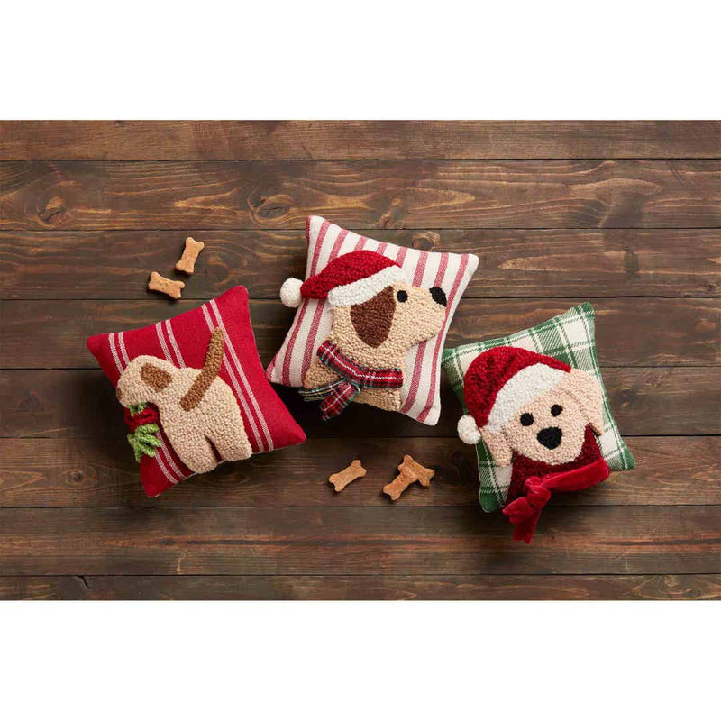Holiday Dog Pillow • Red Scarf