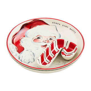 Vintage Santa Chip And Dip Set