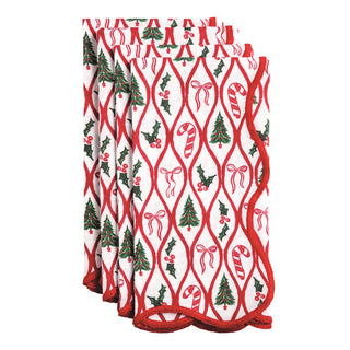 Christmas Pattern Scallop Napkin Set