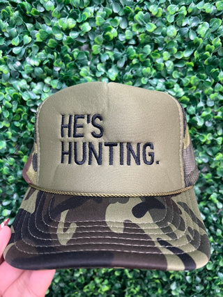 He's Hunting Puff Hat • Camo