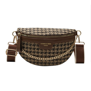 Houndstooth Fanny Belt Bag • Brown