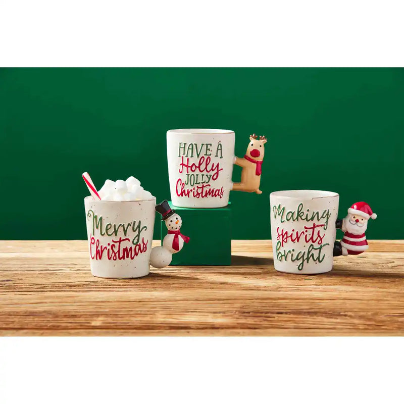 Holiday Figural Handle Mug • Reindeer