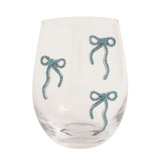 Three Bows Beaded Wine Glass