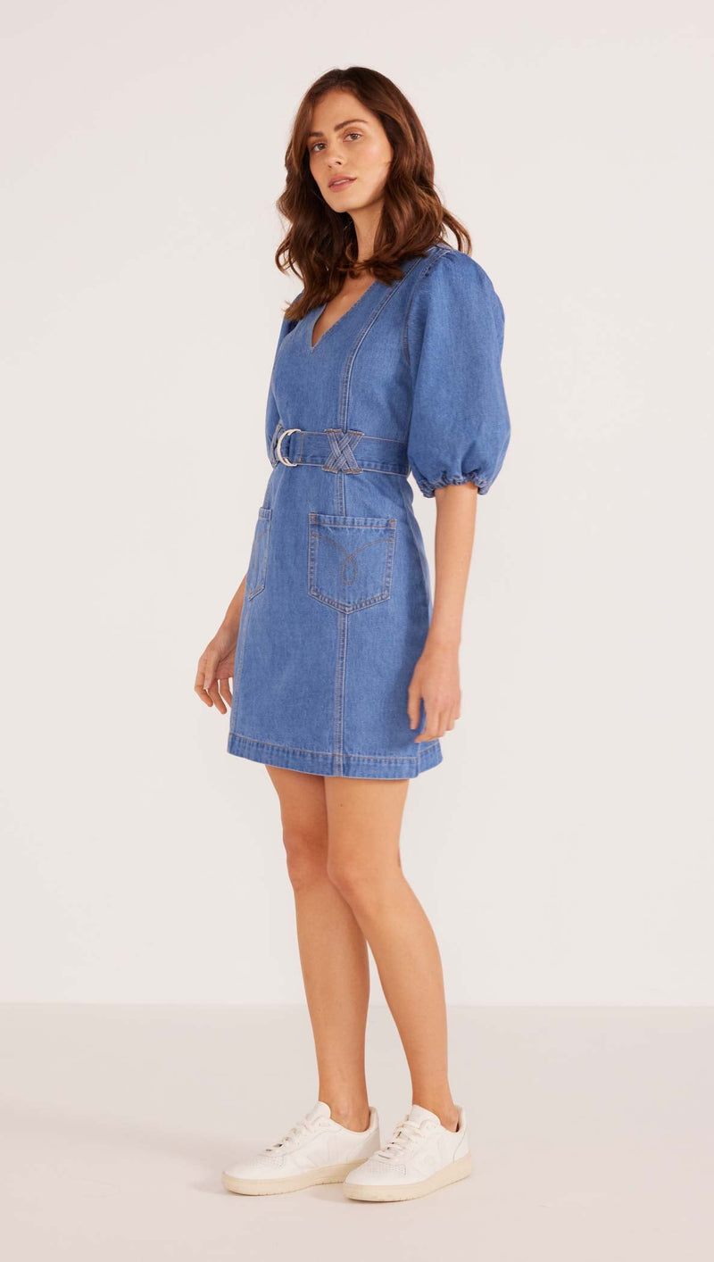 Peyton Denim Mini Dress • Blue Denim