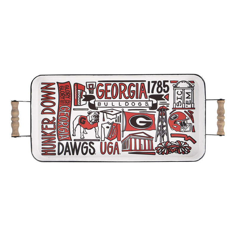 UGA Collage Enamel Tray