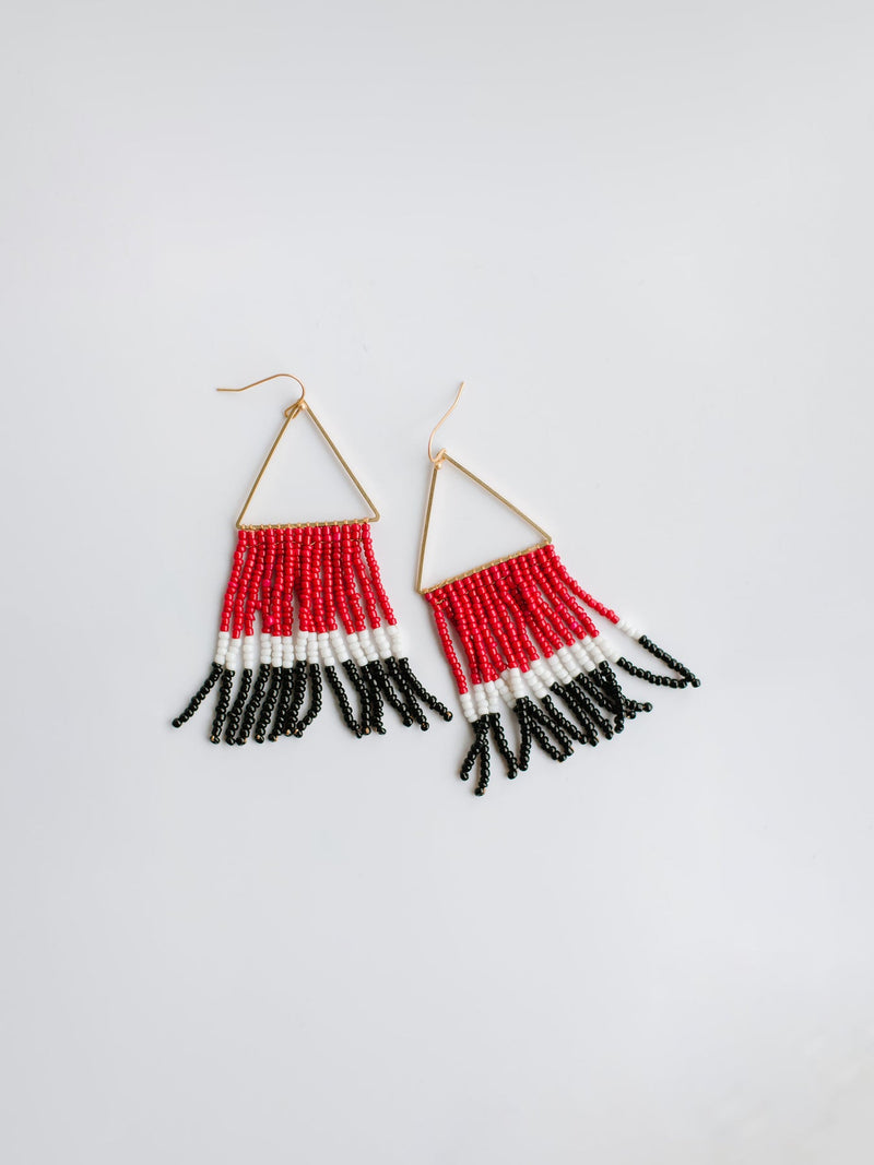 Greer Earrings • Red & Black