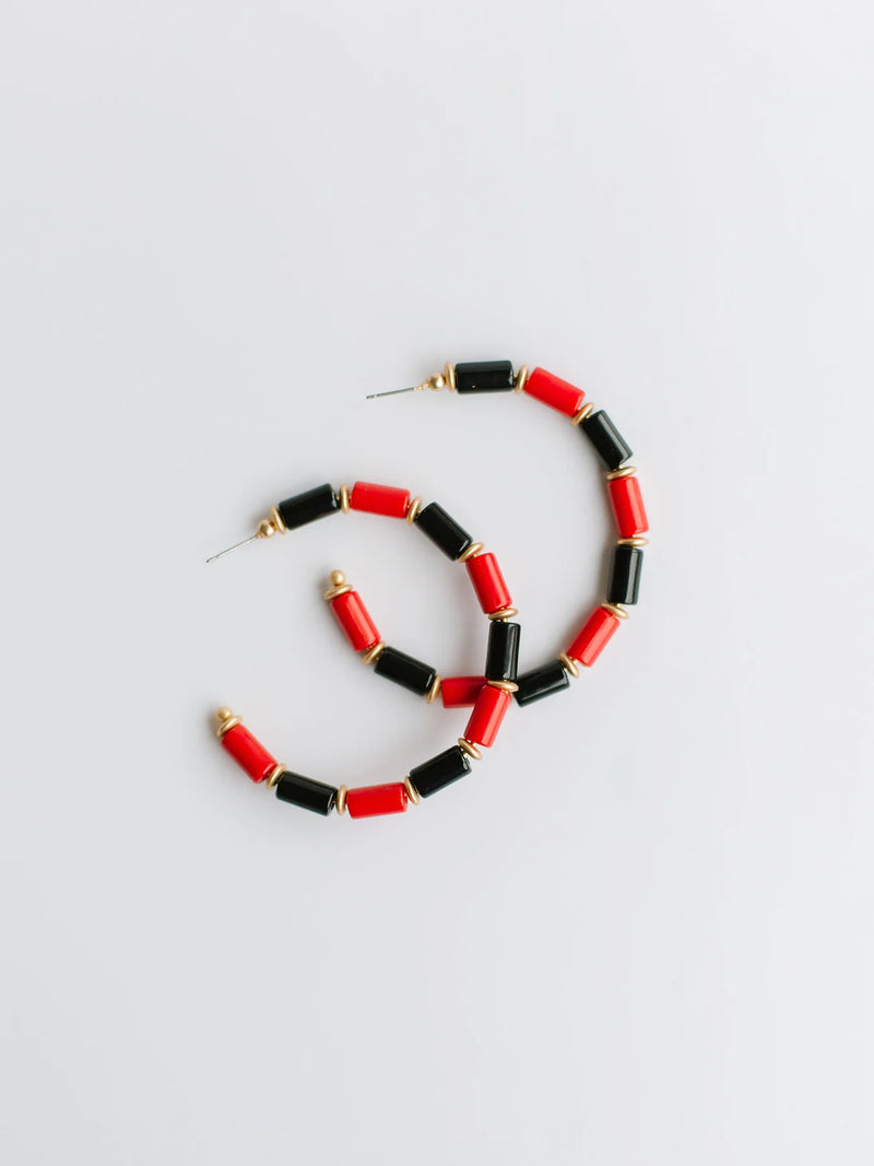 Cara Earrings • Red & Black