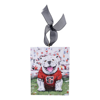 UGA Dawg Block Canvas Ornament
