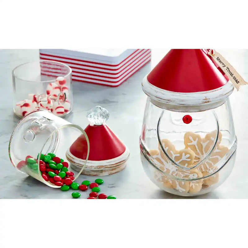 Glass Santa Cookie Jar
