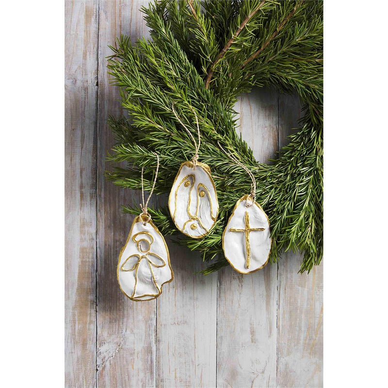 Nativity Oyster Shell Ornament