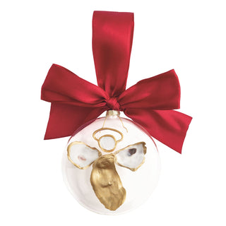 Glass Oyster Angel Ornament