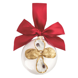 Glass Oyster Cross Ornament