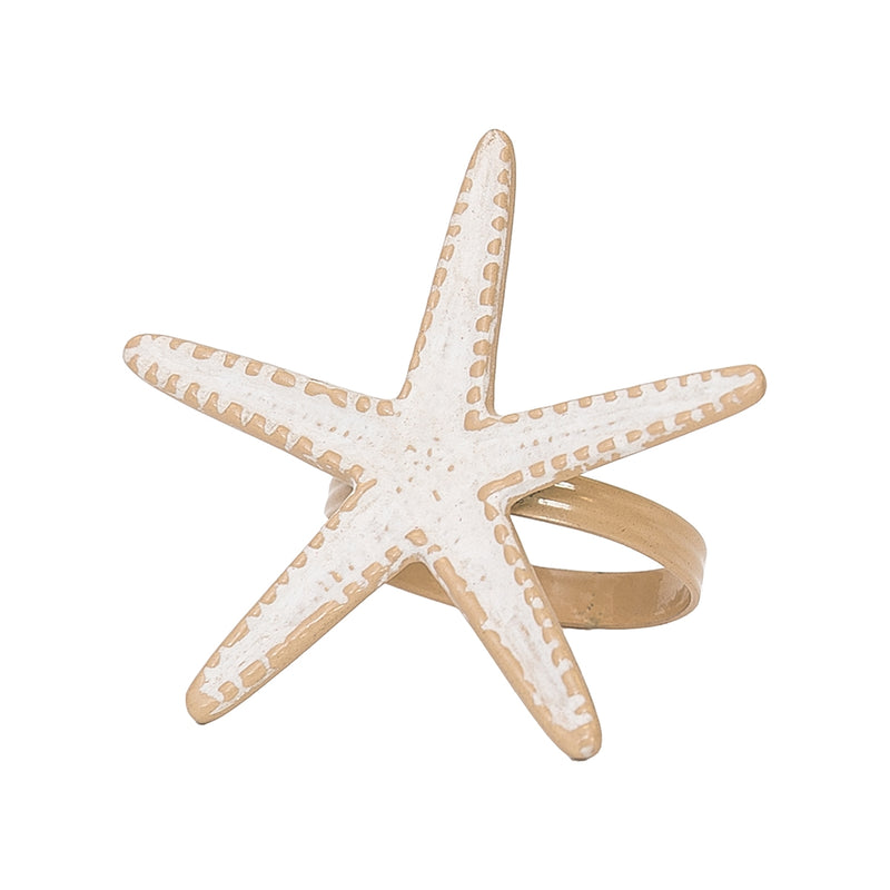 Sea Star Whitewashed Napkin Ring