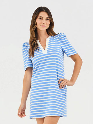 Adelyn T-Shirt Dress • Blue and White Striped