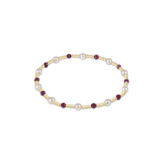 Pearl Sincerity Pattern 4mm Bead Bracelet • Ruby