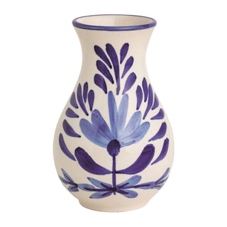 Medium Blue Floral Bud Vase