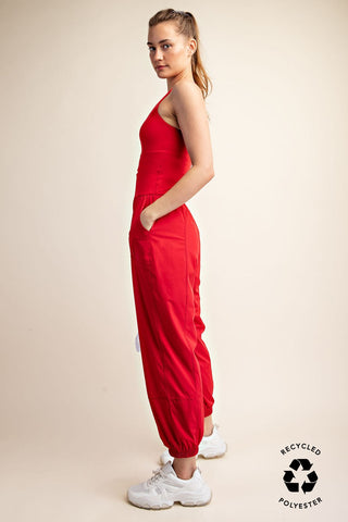 Marlie Active Jogger Onesie • True Red