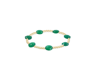 Admire Gold 3mm Bead Bracelet • Green Onyx