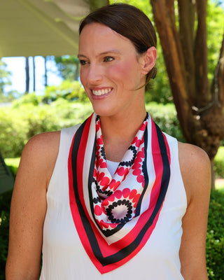 Lucy Floral Scarf Medium • Red & Black