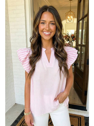 Maya Striped Blouse • Pink