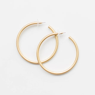 Salem Gold 2.5" Hoop Earrings • Matte