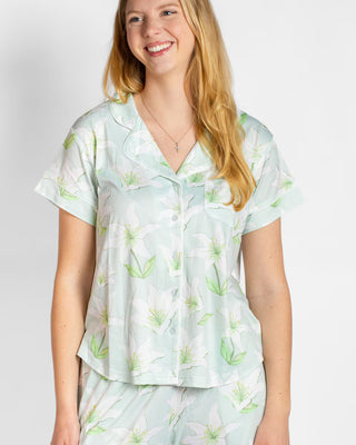 Peace Lily Short Sleeve Sleep Shirt