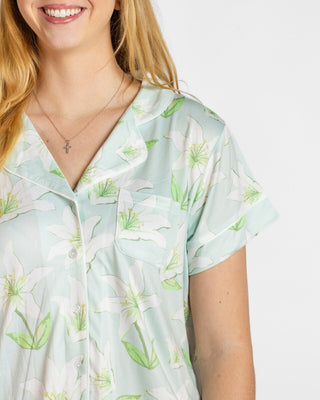 Peace Lily Short Sleeve Sleep Shirt