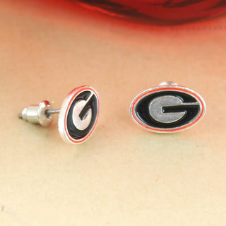Georgia Enamel Logo Stud Earrings