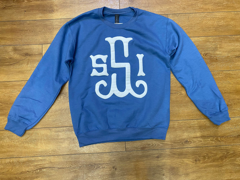 St. Simon's Crest Puff Sweatshirt • Indigo Blue