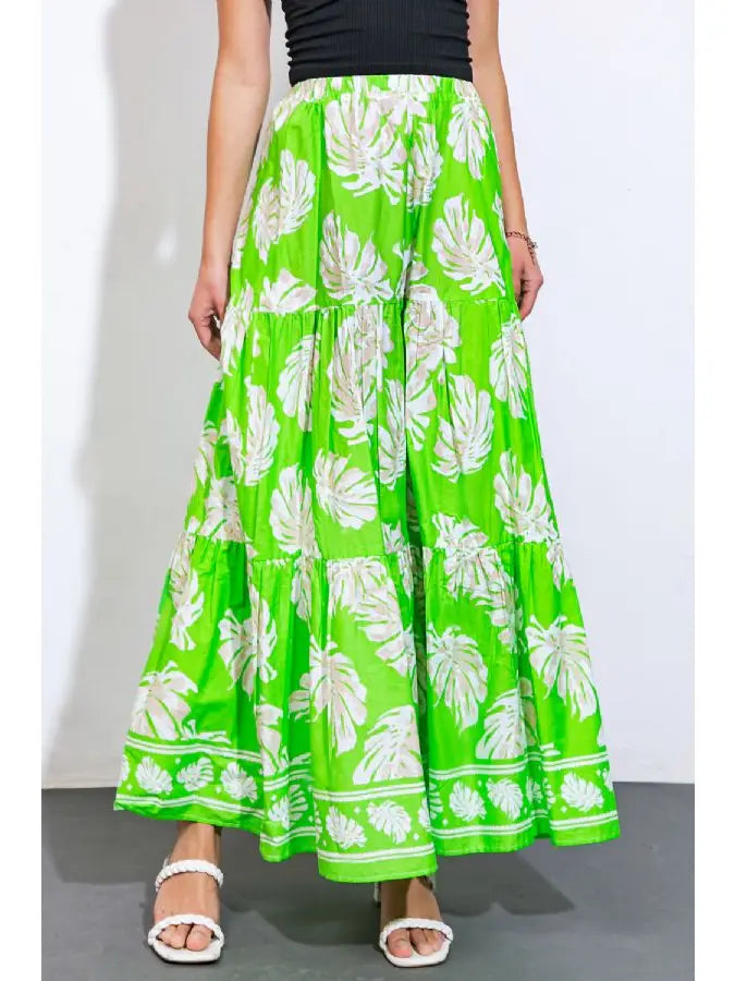 Maleah Woven Maxi Skirt • Green
